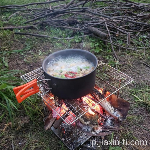 屋外超軽量バーベキューフォークプレートチタンネット